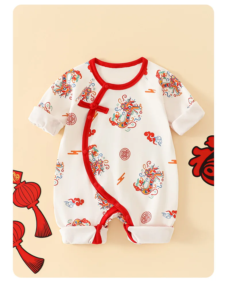 Herbst-Baby-Strampler für Mädchen und Jungen, Winter, niedliches Tier-Design, rot, Weihnachten, 100er Baumwolle, chinesischer Vollmond, ohne Knochen, Kapuzenpullover für Neugeborene – Detail 8