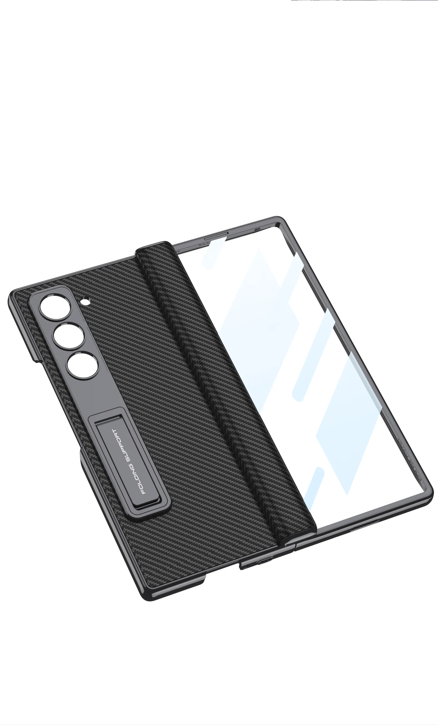 Luxury Plating Hinge Leather Case For Samsung Galaxy Z Fold 6 Magnetic Hinge Bra