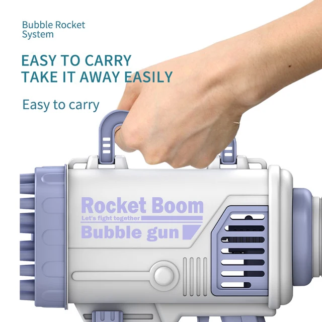 New Bubble Gun Rocket Soap Bubbles Machine Gun Shape Automatic Blower With Light Toys For Kids Pomperos Children‘s Day Gift 4