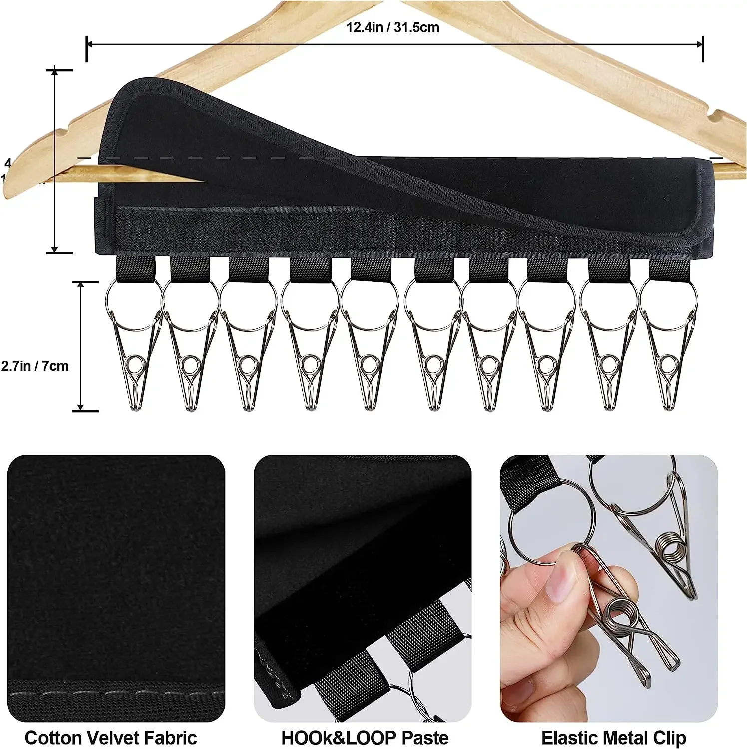 Foldable Hat Hanger Fabric Cap Towel Holders Stainless Steel Clips Multifunctional Clothes Hanger Wardrobe Clothing Organization 6