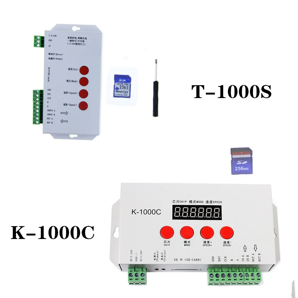

Светодиодный контроллер T1000S 128 для SD-карты, 5 ~ 24 В постоянного тока, для WS2801, WS2811, WS2812B, LPD6803 светодиодный светодиодная ленсветильник