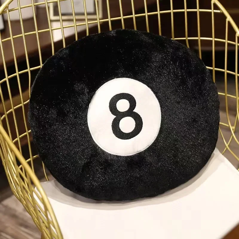 Nice Simulation Billiards 8 Ball Plush Pillow Stuffed Soft Toy Eight Pool Players Home Decor Indoor Sport Creative Gift 3