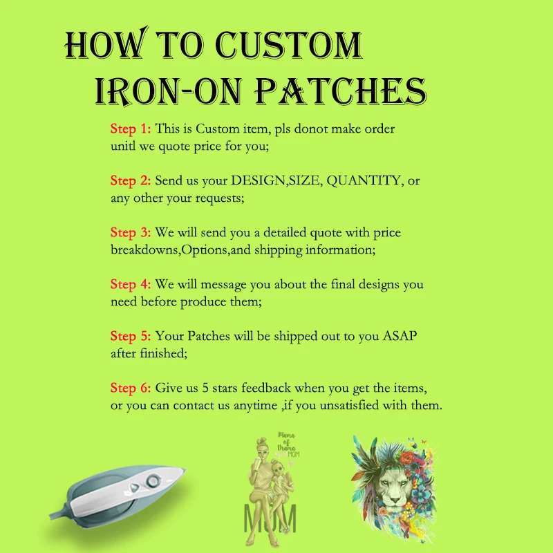 옷 열전달 패치에 대한 사용자 정의 철제 패치 DIY 사용자 정의 디자인 이미..