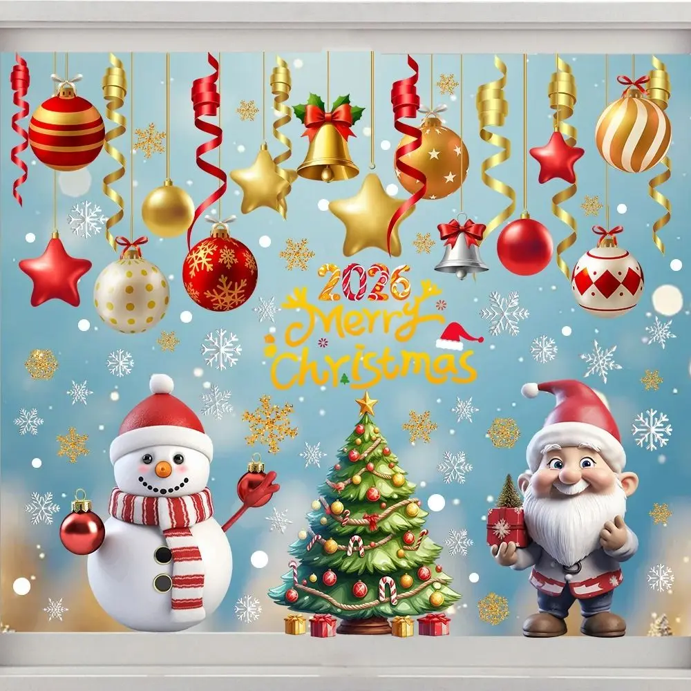 Reusable PVC Christmas Window Stickers for Kids Room