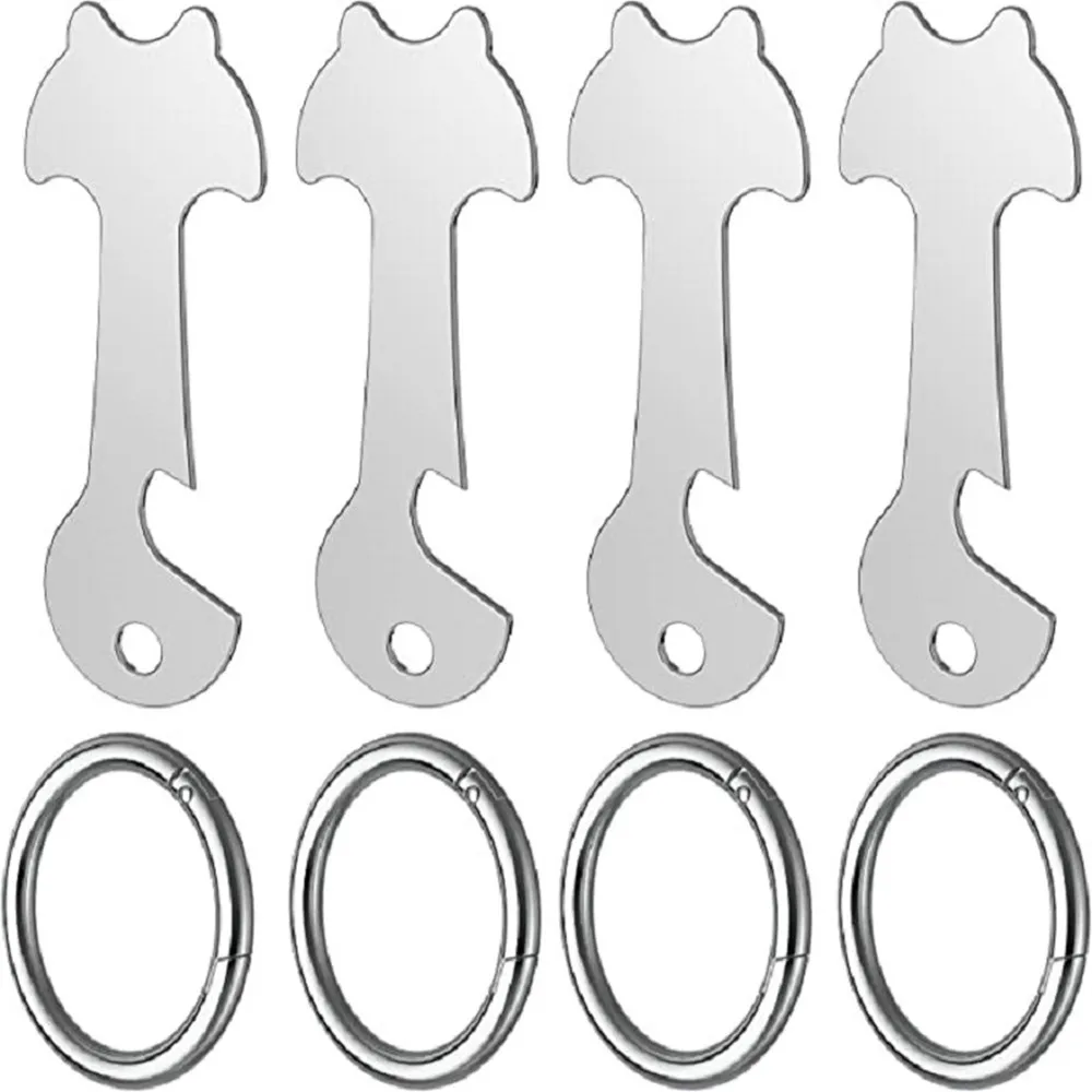 4Pcs Shopping Trolley Tokens Shopping Cart Token Coin Keychain Trolley Keyring Hook Unlock