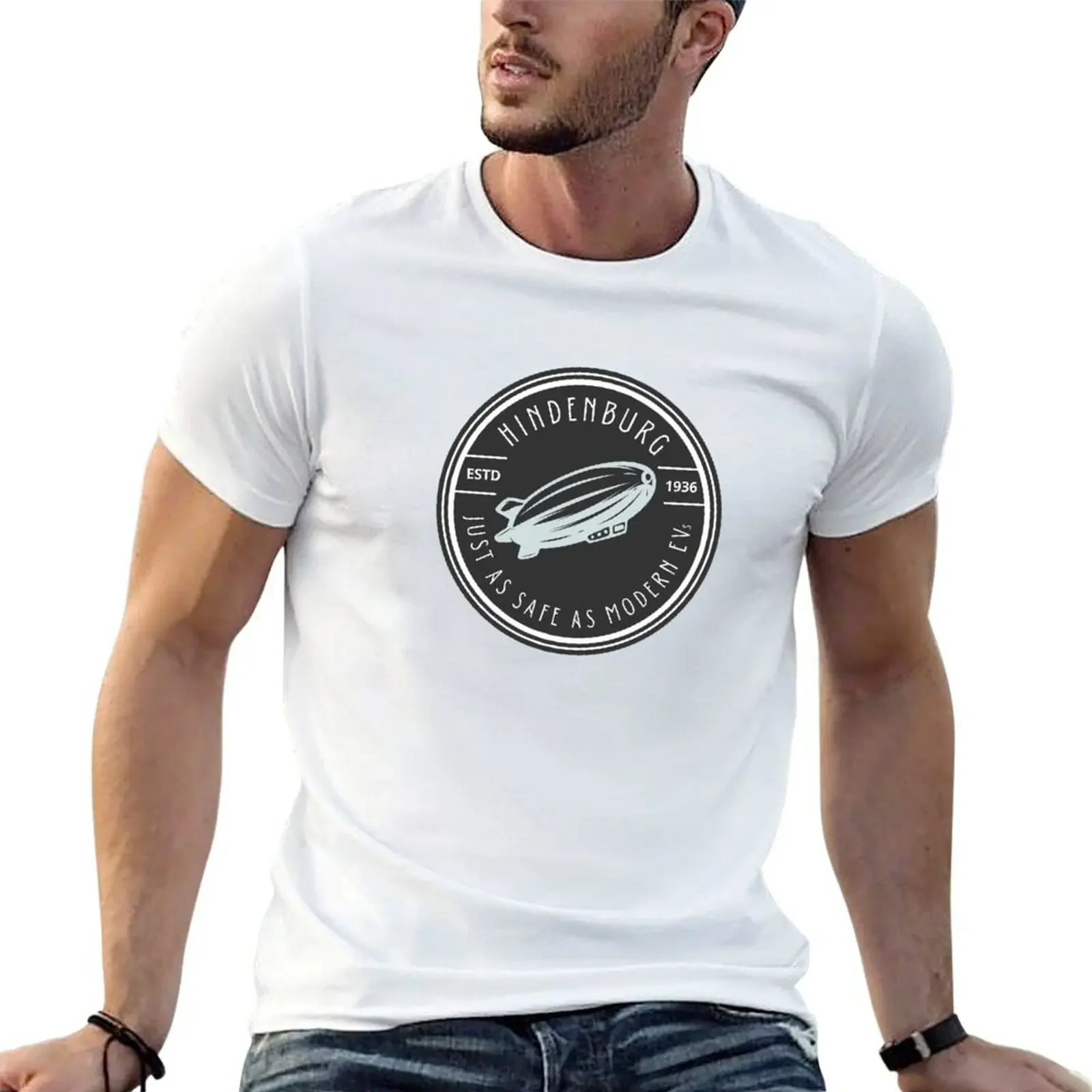 Hindenburg, just as safe as modern EVs T-shirt tops summer clothes oversized t shirts for men