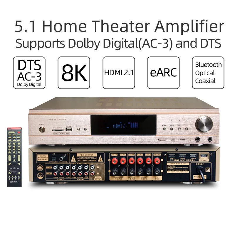 Home Theater Amplifier eARC HD 8K3D Dolby Digital AC-3