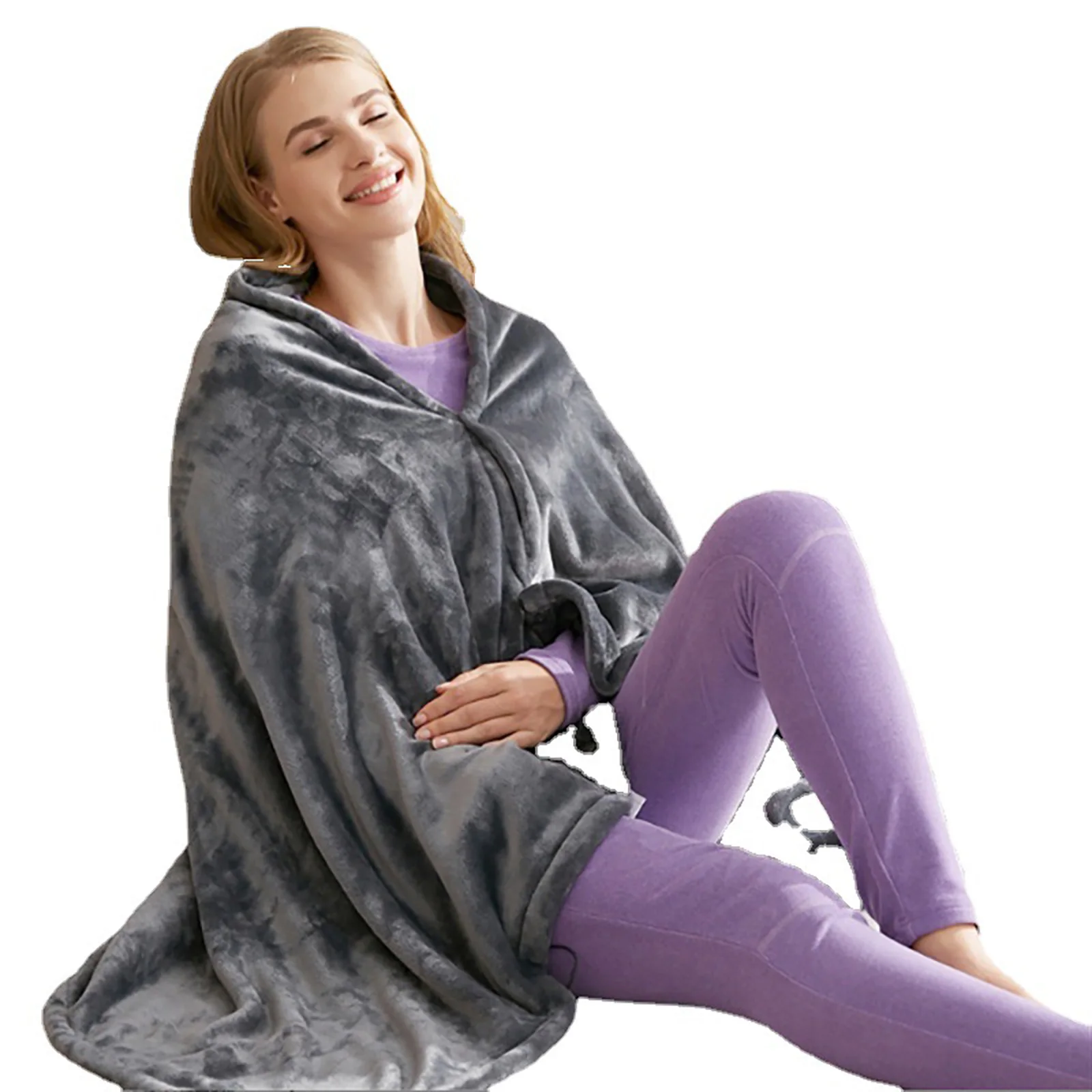 

Usb Heated Warm Shawl Electric Heating Plush Throw Blanket Heated Cape Heating Lap Blanket Coral Flannel Heated Blanket 35~65℃