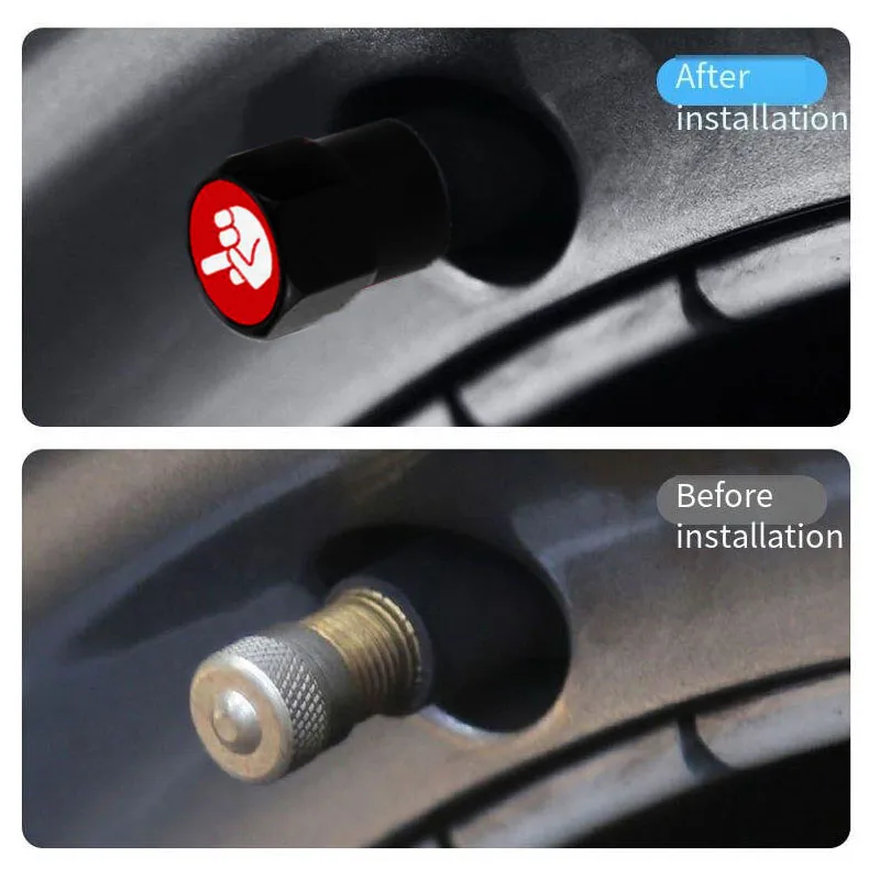 4 Pcs Car Tire Valve Caps Style Tire be dust-proof Valve Cap Aluminum Wheel Stem Air Caps Car Universal Accessories