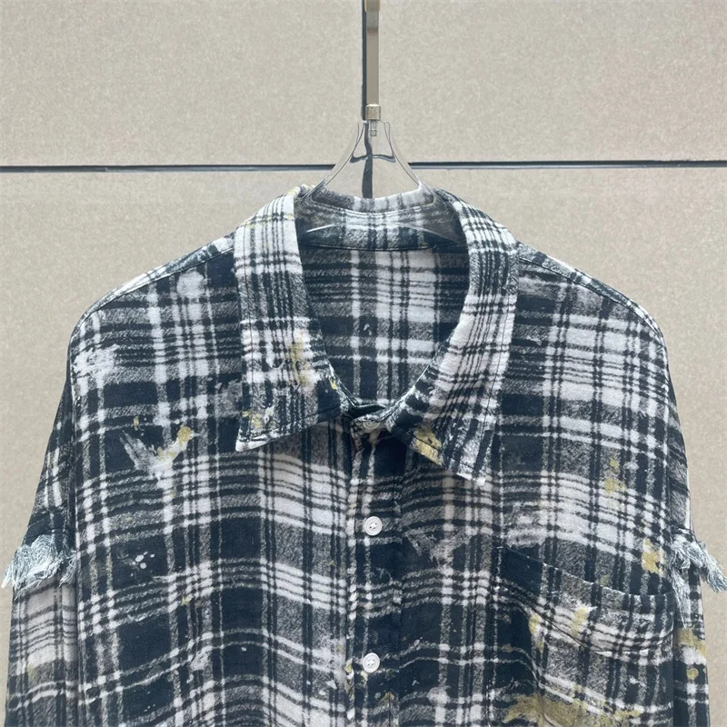 Women's shirt New retro pure cotton collar long sleeved top for autumn 2025 washed tassel Women's blouse y2k loose fit Thin coat - Image 3