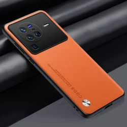 Luxury PU Leather Phone Case with Silicone Protection for Vivo X70 Pro (Orange)