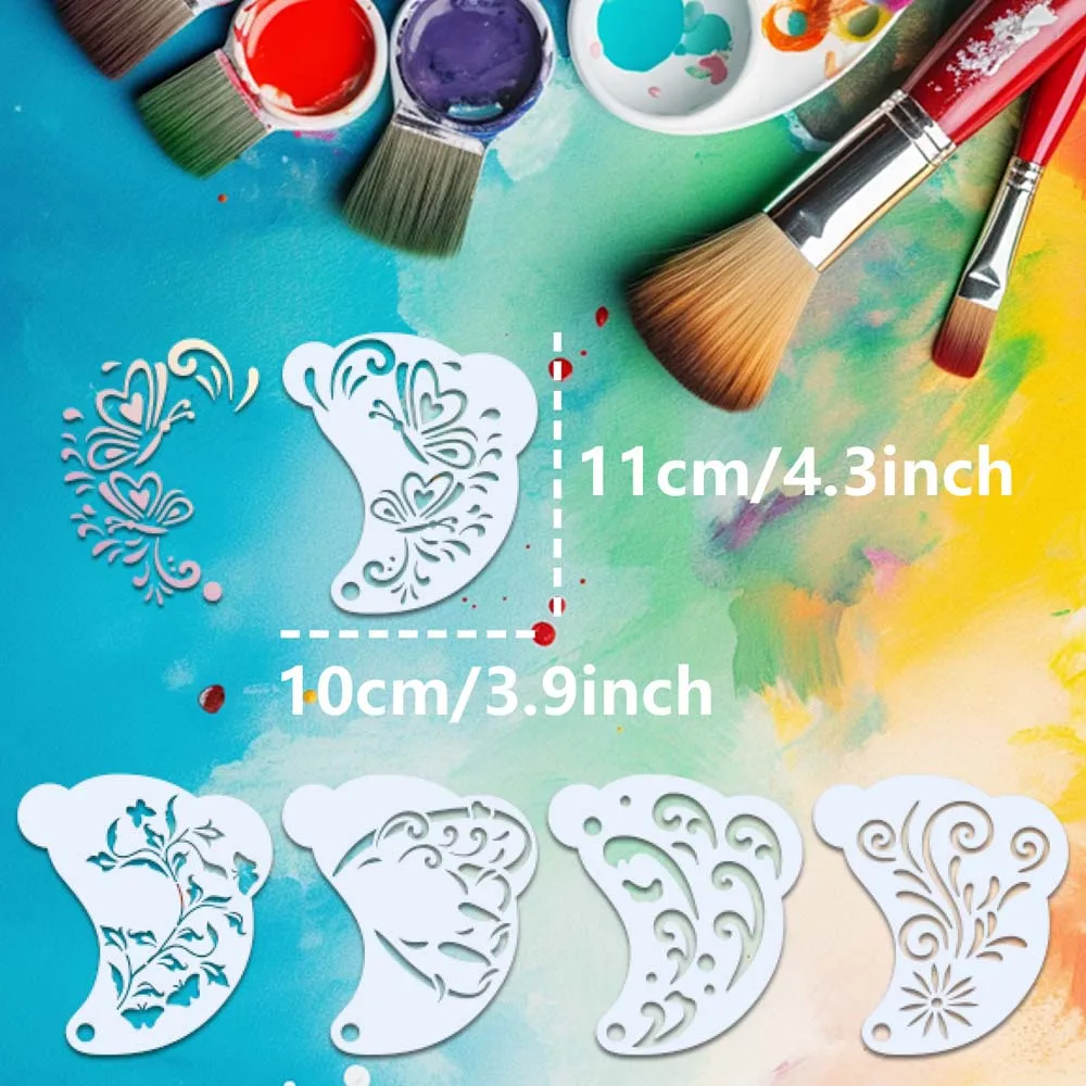Makeup Tools Reusable Face Paint Templates Multiple Pattern Hand Painting Body Art Paint Stencils Flowers Leaves Decorative DIY Makeup Tools