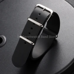 Leather Watch Strap - Universal Cowhide Wristband Replacement Bracelet - 22mm (Black)