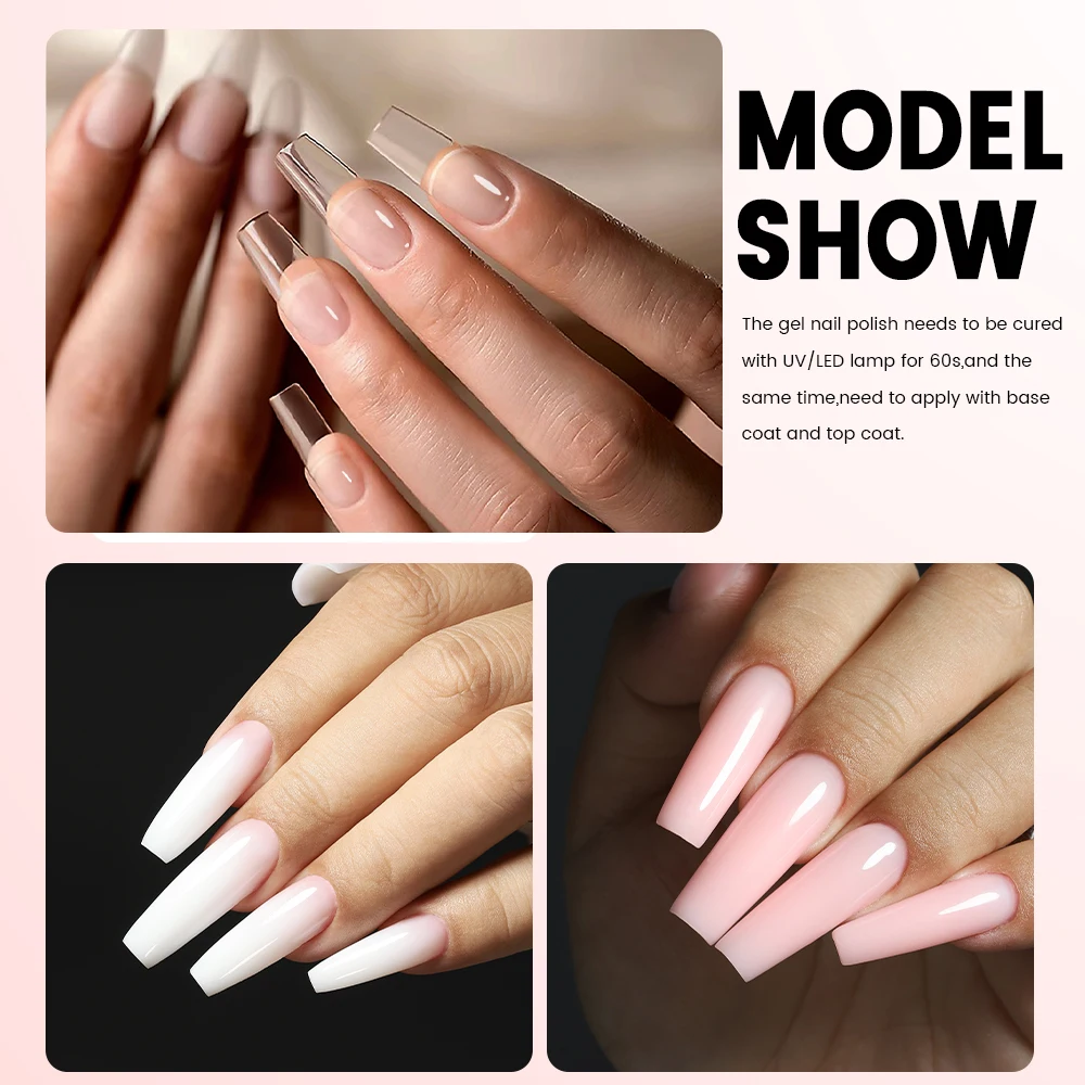 Nail Gel Polish 15g Builder Gel Nail Polish for Nail Extension Gel Self-leveling YMH14 Jelly pale pink Construct UV Acrylic DIY