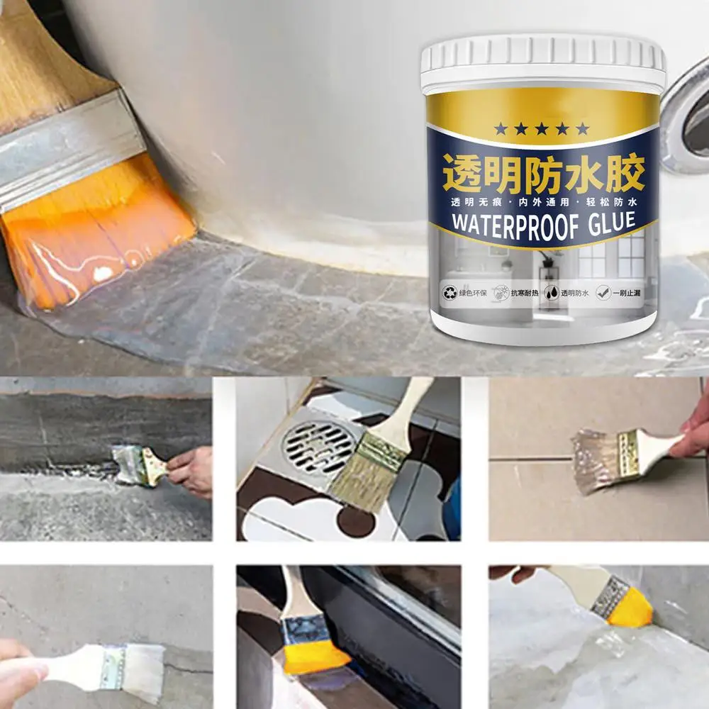 Description Picture 3 of item200g Invisible Coating Sealant With Brush Super Strong Anti-Leakage Agent Transparent Waterproof Adhesive Repairing Glue