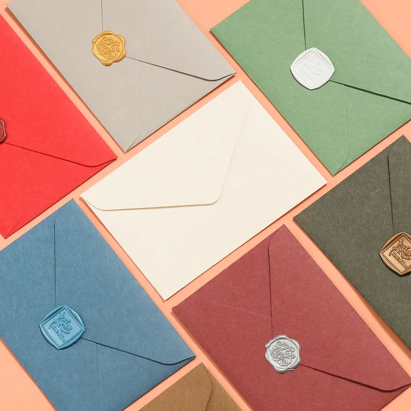 

(10 Pieces/Lot) 16x11cm Color Special Paper Envelope Can Be Printed LOGO Blank Retro Western Triangle Envelopes