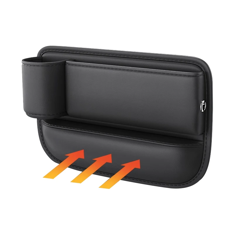 Leather Car Seat Gap Water Cup Holder Universal Crevice Side Storage Box  Driver Front Auto Seat Gap Filler Organizer In the Car