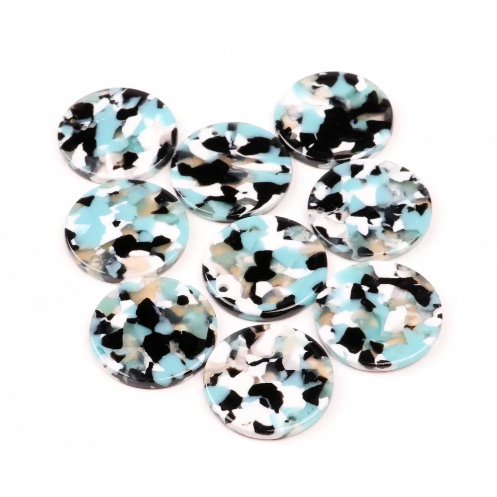 Böhmischer Leopardenmuster, Schildpatt-Charm, Acetat-Acrylperlen, rund geformt, Boho, Ohrring-Teile, Ohrringe-Fund, 24 mm-ACE181 – Detail 4