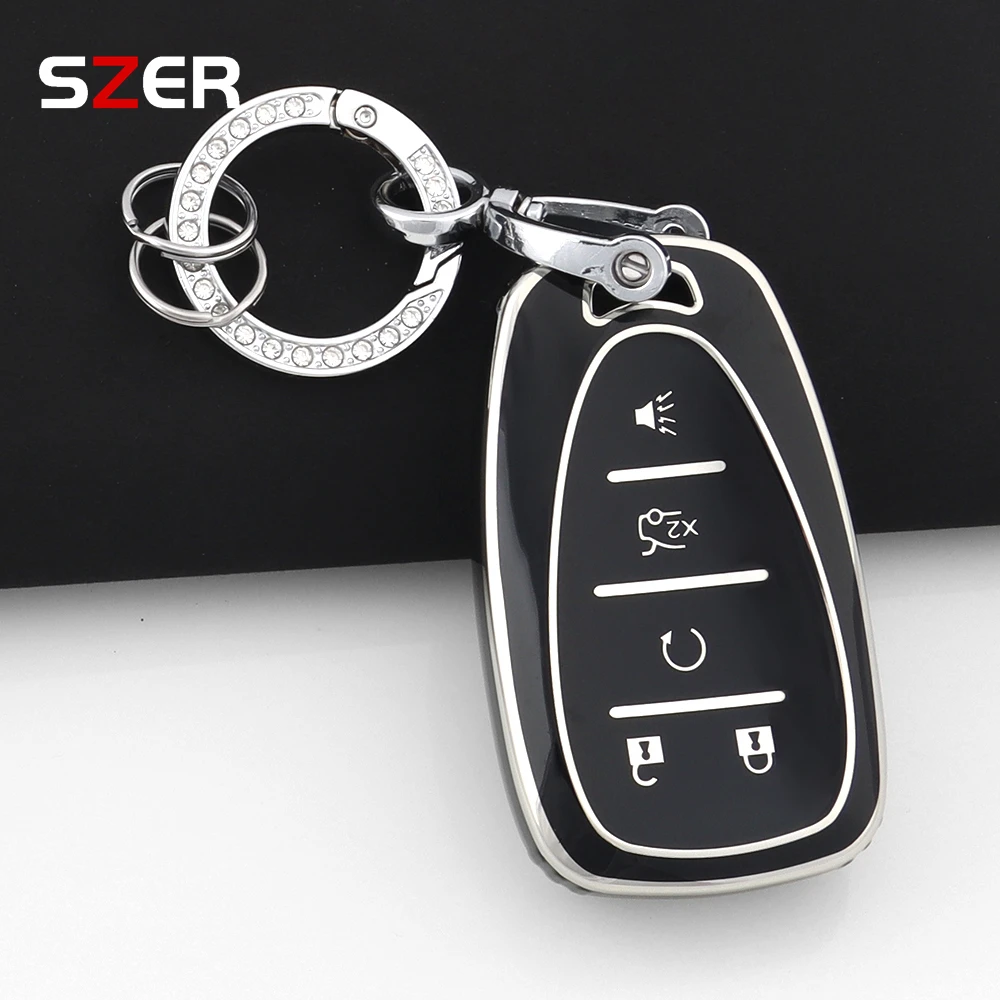 Premium TPU Car Key Case Cover with Keychain