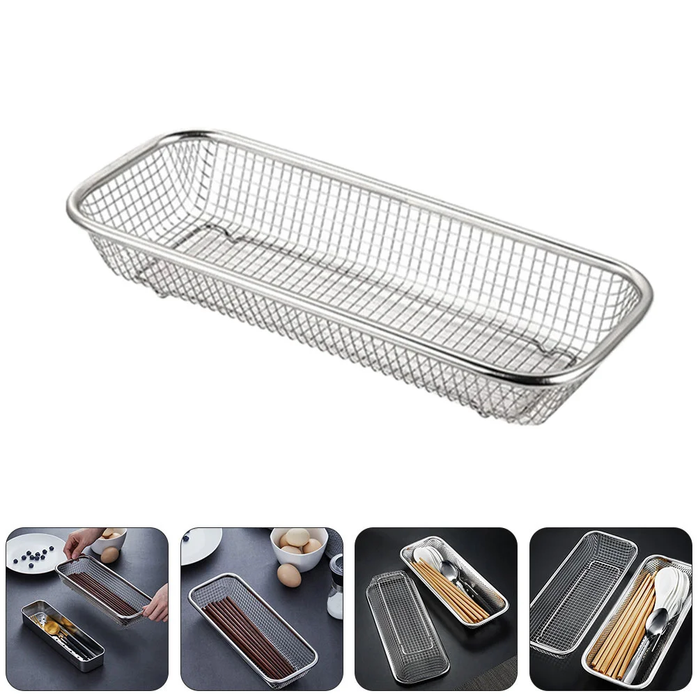 

2 Pcs Grid Cabinet Chopstick Rest Chopsticks Stainless Steel Utensil Holder