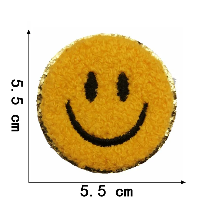 1Pcs Round Expression Smiley Face Patch Clothes Iron on Embroidered Sew Applique Cute Fabric Badge Garment Apparel Accessories 