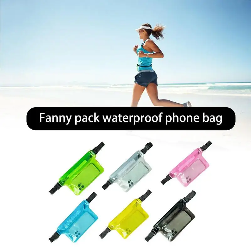 

PVC Transparent Chest Pouch Drifting Waterproof Mobile Phone Storage Bags Fanny Pack Clear Waist Bag Outdoor sports phone bag