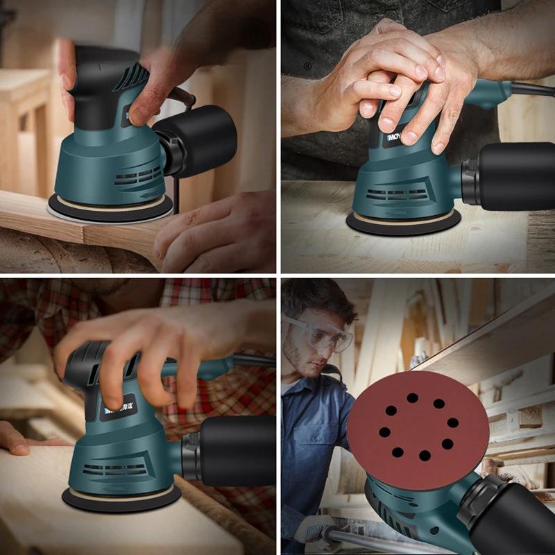 

6-speed Adjustable Round Sandpaper Machine Paint Wall Putty Small Polishing Machine Woodworking Furniture Electric Flat Sander