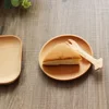 Natural Wood 12Cm Cookies Tray Round Wooden Plate Dessert Snack Tray Kitchen Baby Plate Cup Tray Bowls Plates Trays Home Decor 1