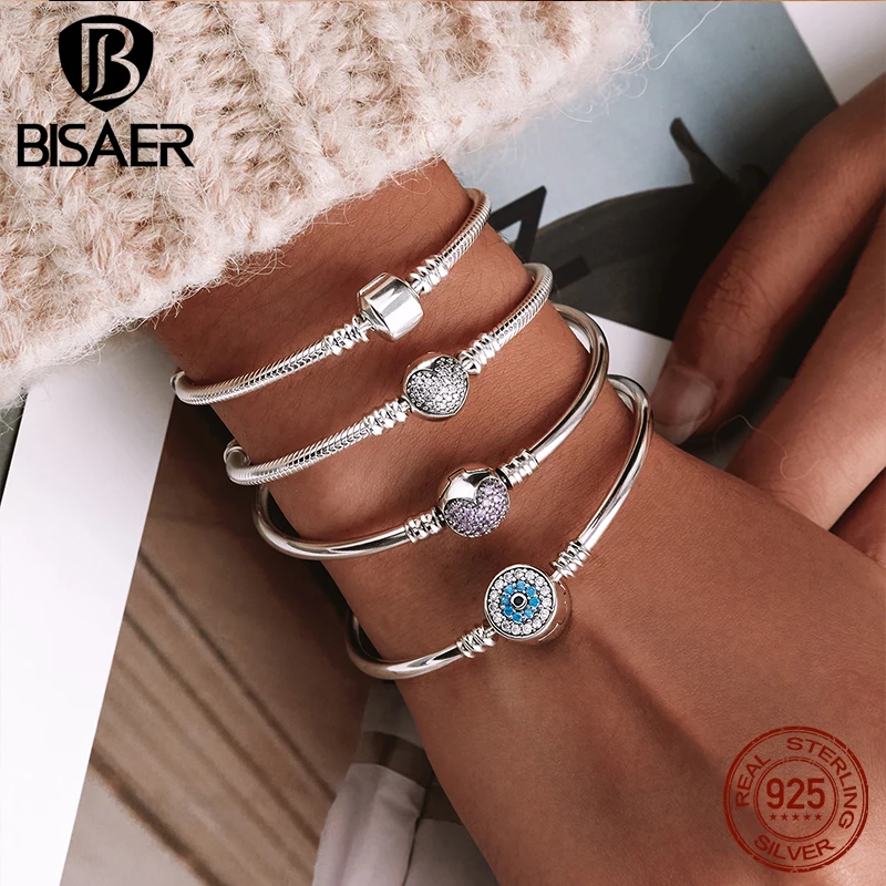 GNOCE 925 Sterling Silver Devil's Eye Charm Bead With Blue Gemstones - Fits Bracelets & Necklaces