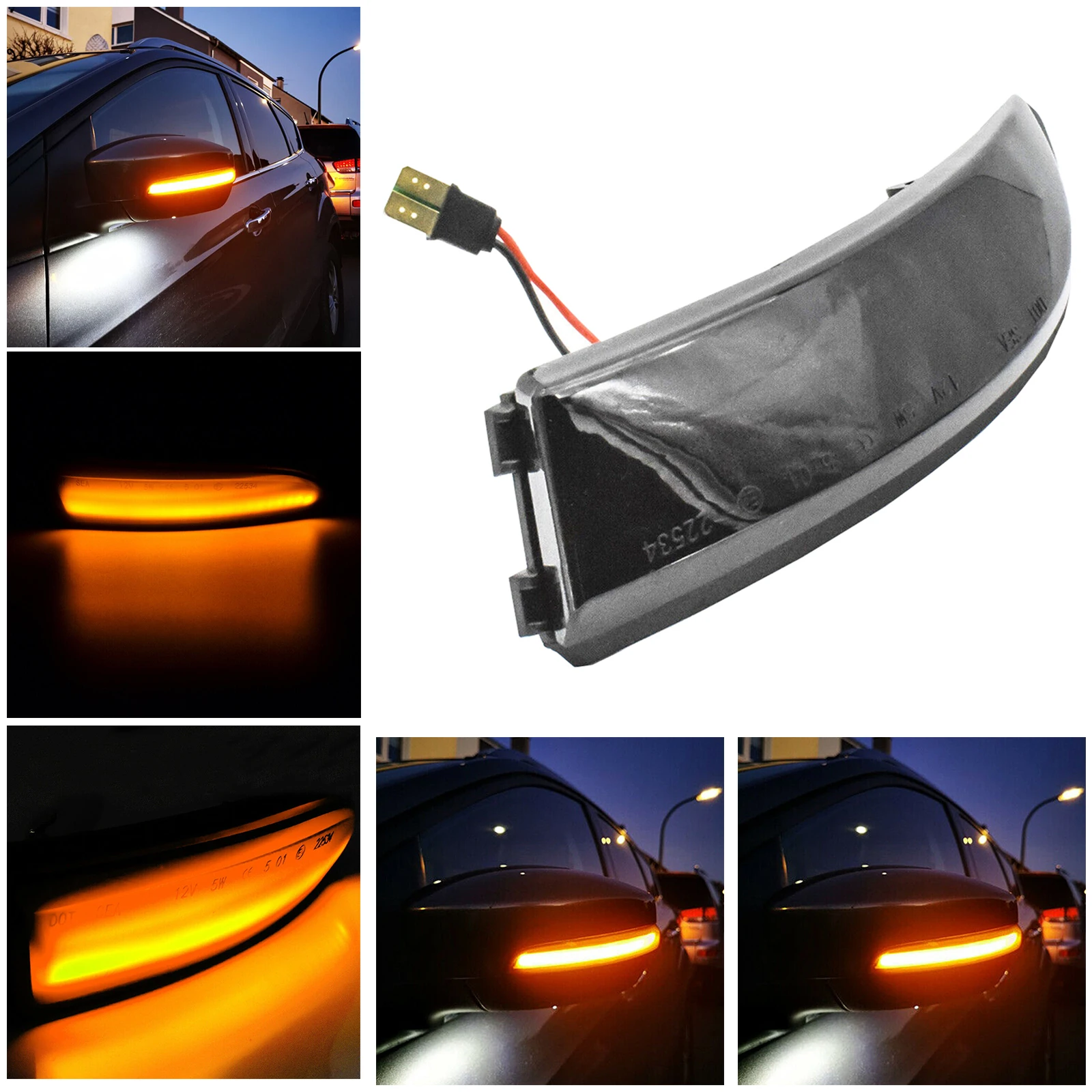 

Dynamic Side Door Wing Mirror Indicators LED Light For Ford Fiesta MK7 B-Max