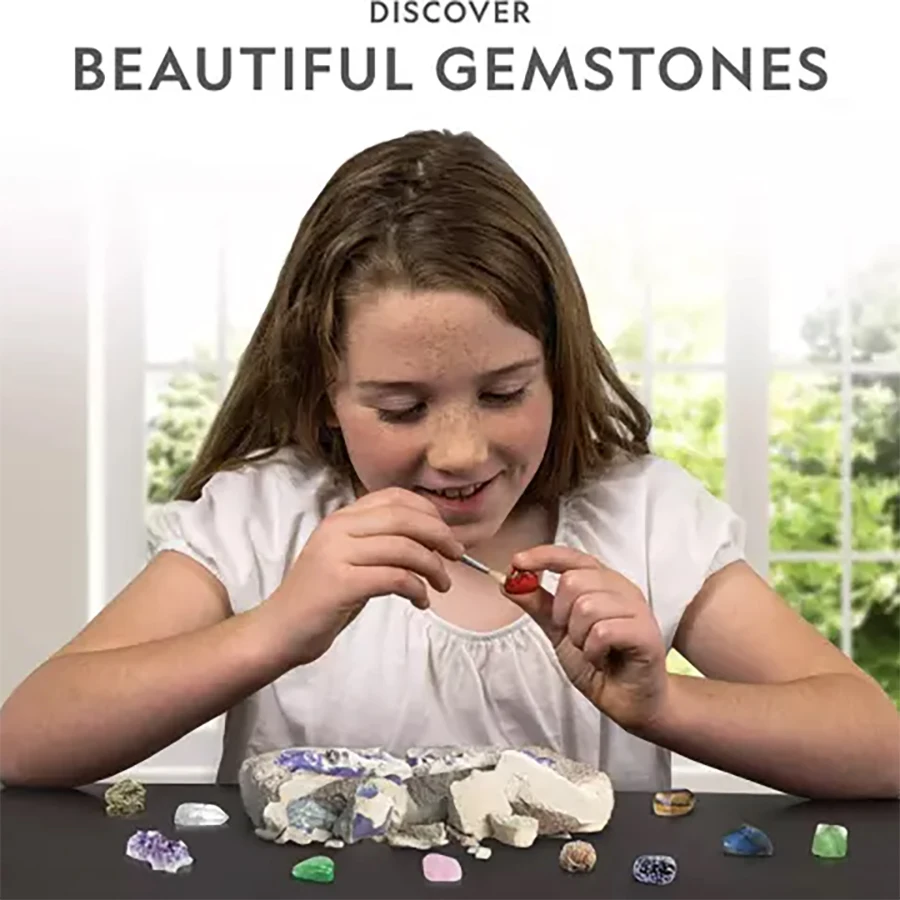 NATIONAL GEOGRAPHIC Mega Kit Scavo Gemme, Scava 15 Pietre Preziose Vere Tra Cui Ametista, Pirite E Occhio Di Tigre, Gioco Scientifico Educativo Per Bambini