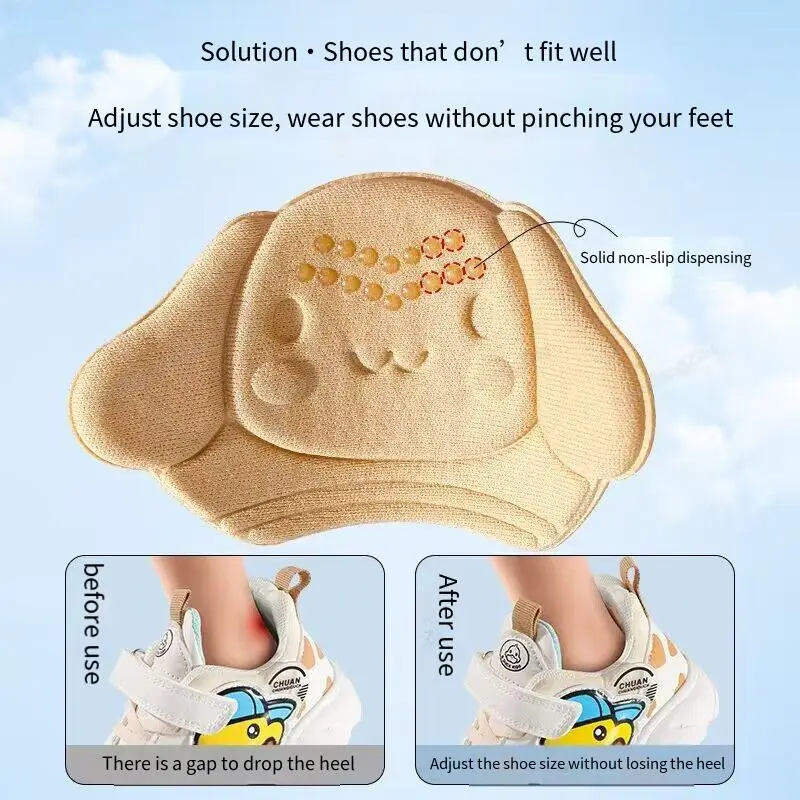 New Comfort Heels Stickers Shoe Pads Sneaker kids Insoles Non-slip Feet Heel Protectors Child Adjust Size Cushion Care Inserts