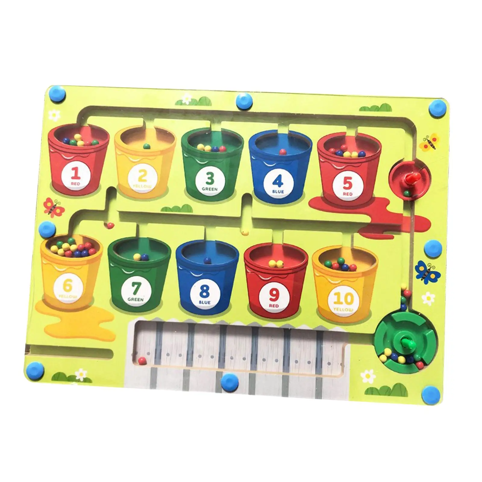 

Wooden Magnet Puzzle Board Preschoolers Gift Educational Math Enlightenment for Kids Ages 3-5 Magnetic Colour and Number Maze