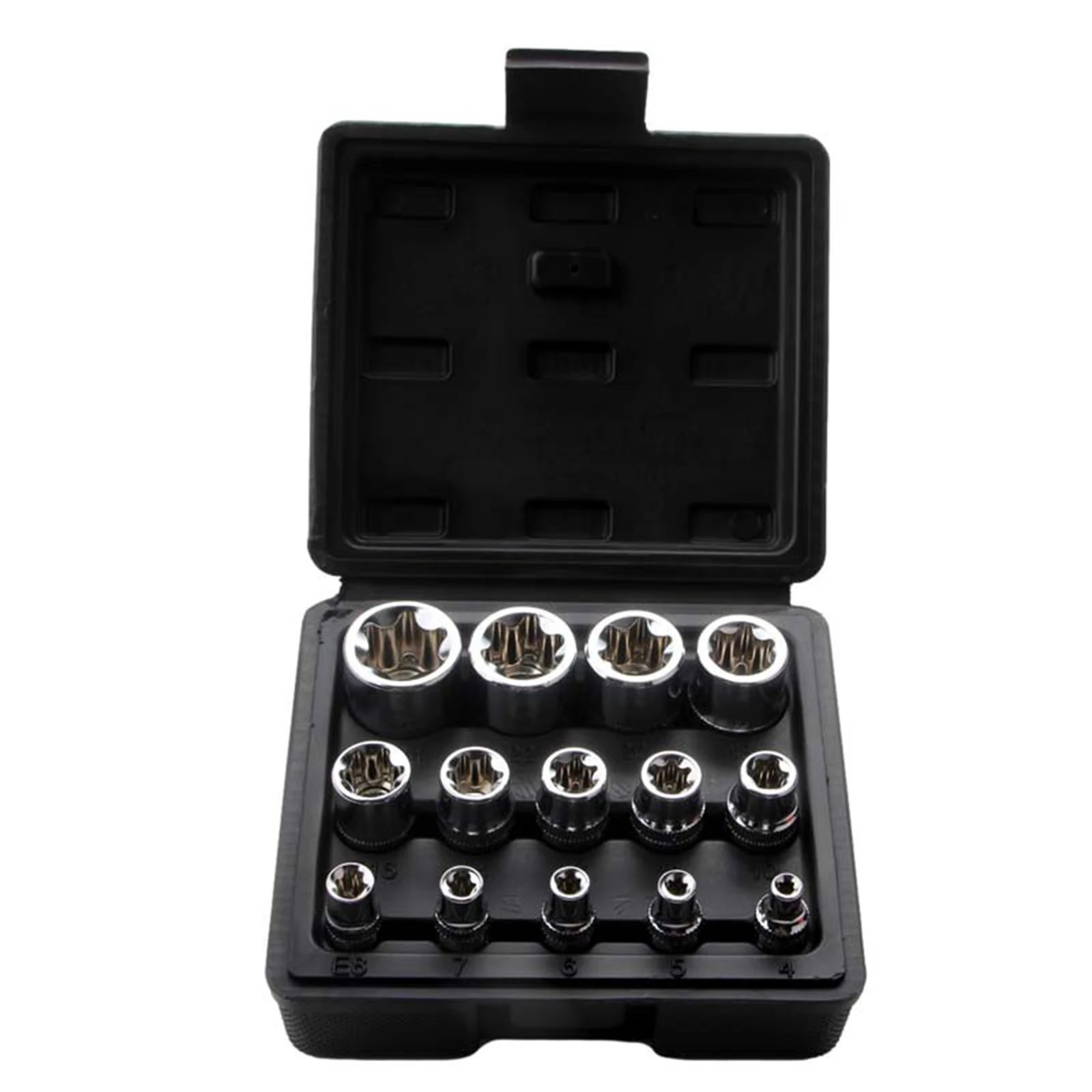 14pc Extraction Socket Set Impact Bolt Nut Remover Set Bolt Extractor Tool Set for Removing Damaged Bolts Nuts Screws