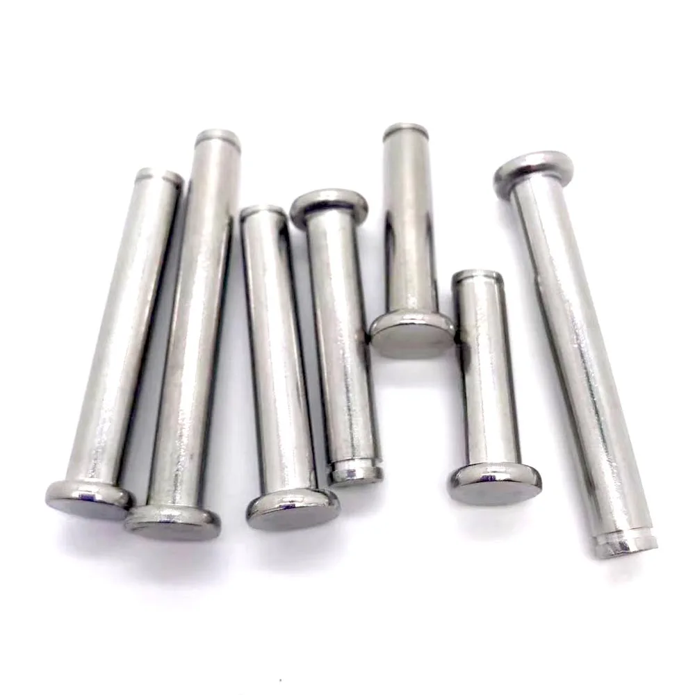 1/5pcs M3 M4 M5 M6 M8 M10 M12 Stainless Steel Flat Head Bearing Cylindrical Positioning Axis Roll Dowel Pin With Shaft Circlip images - 6