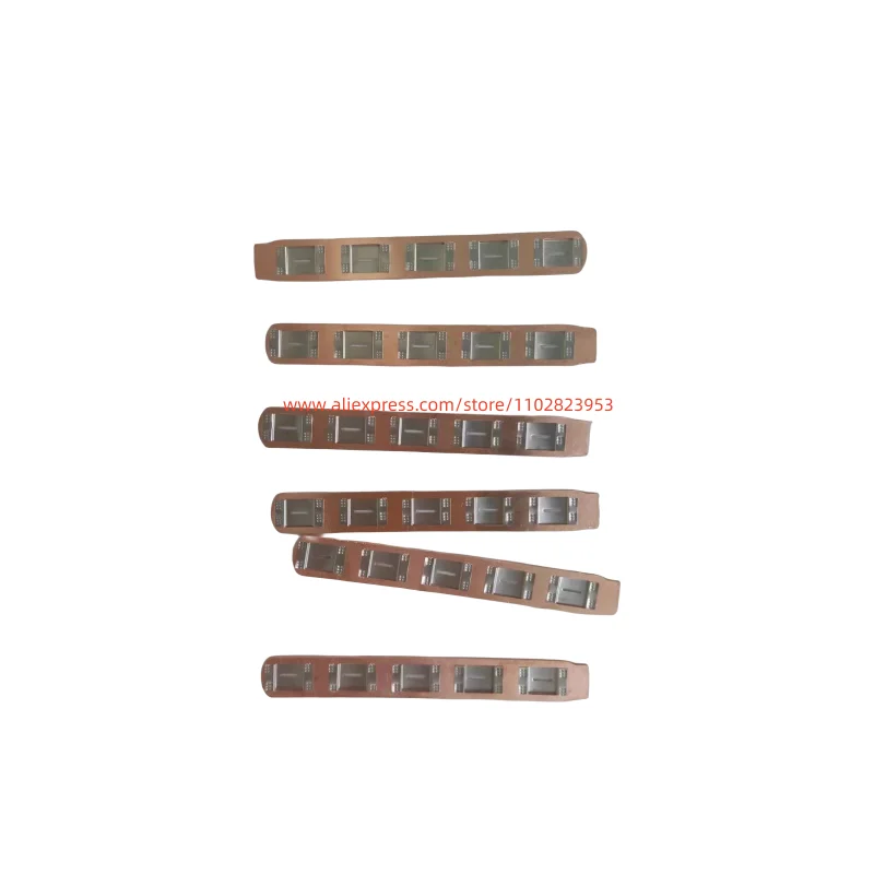 

50PCS Custom 26650 Power Battery Module Copper-Nickel Bus Copper Bar 1*5P 0.5mm Conductive Bar Over 200A Cell Spacing 26.4mm