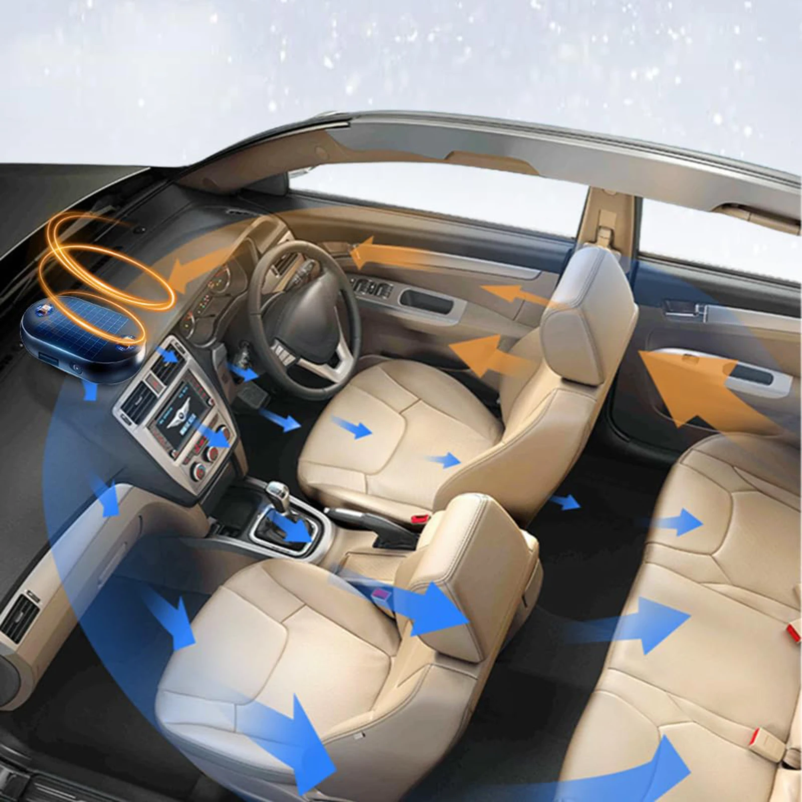 Car Snow Removal Device Solar/USB Electromagnetic Anti-freezing Device Portable Vehicle Ice Defroster Snow Removal Instrument