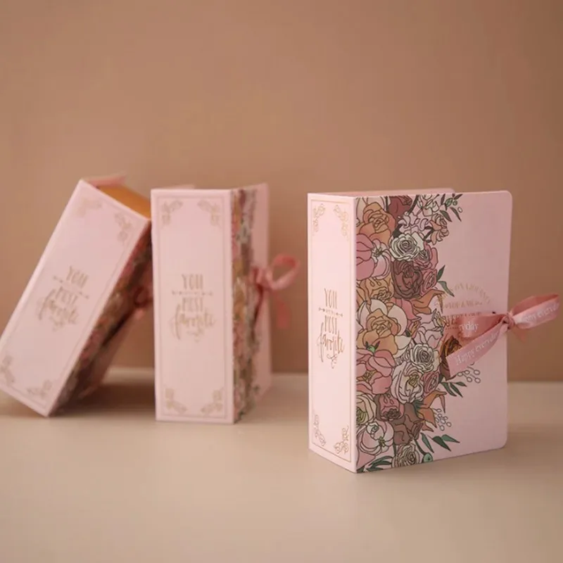 5PCS Book Shape Gift Boxes with Ribbon – Candy and Chocolate Favor Boxes, Elegant Weddi... - SKU CCB01539 - UGI Packaging