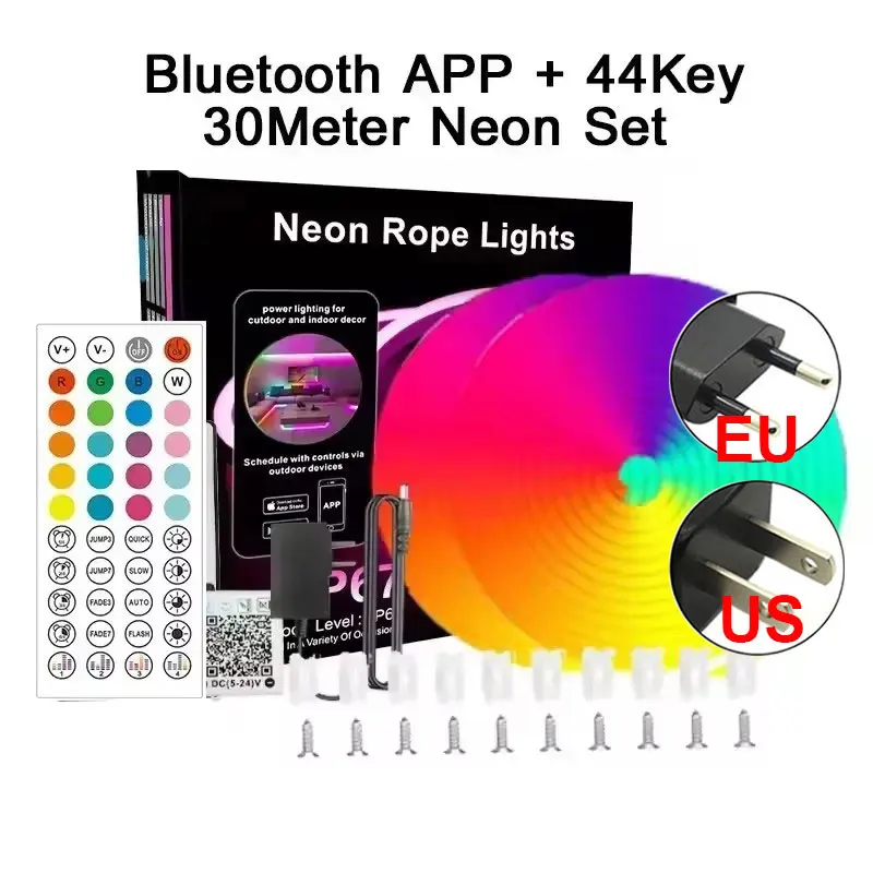 ตัวเลือกสินค้า ไฟนีออน LED RGB 24V ยืดหยุ่น กันน้ำ ควบคุมผ่านแอพ