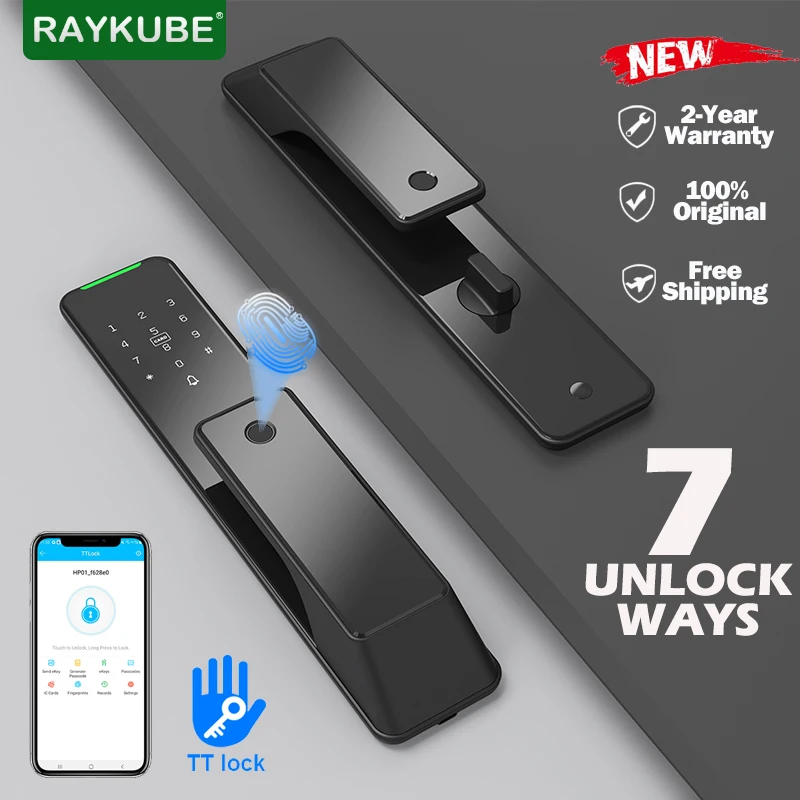 RAYKUBE H4 Free Shipping From Brazil Free Tax Tuya WiFi/ TT Lock Electronic  Lock Smart Door Lock Fingerprint Digital Door Lock - AliExpress