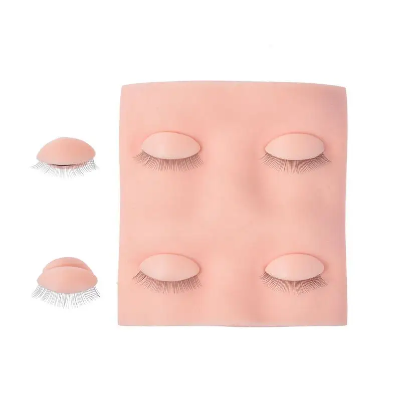 

Eyelash Mannequin Eyelids Practice Lashes Silicone Lash Mannequin Head With 3 Pairs Removable Eyelids For Eyelash Training