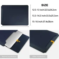 Étui en cuir PU pour ordinateur portable, housse de support, pochette pour hommes et femmes 13 14 15 15.6 16 pouces pour Macbook Air Samsung HP Lenovo 6