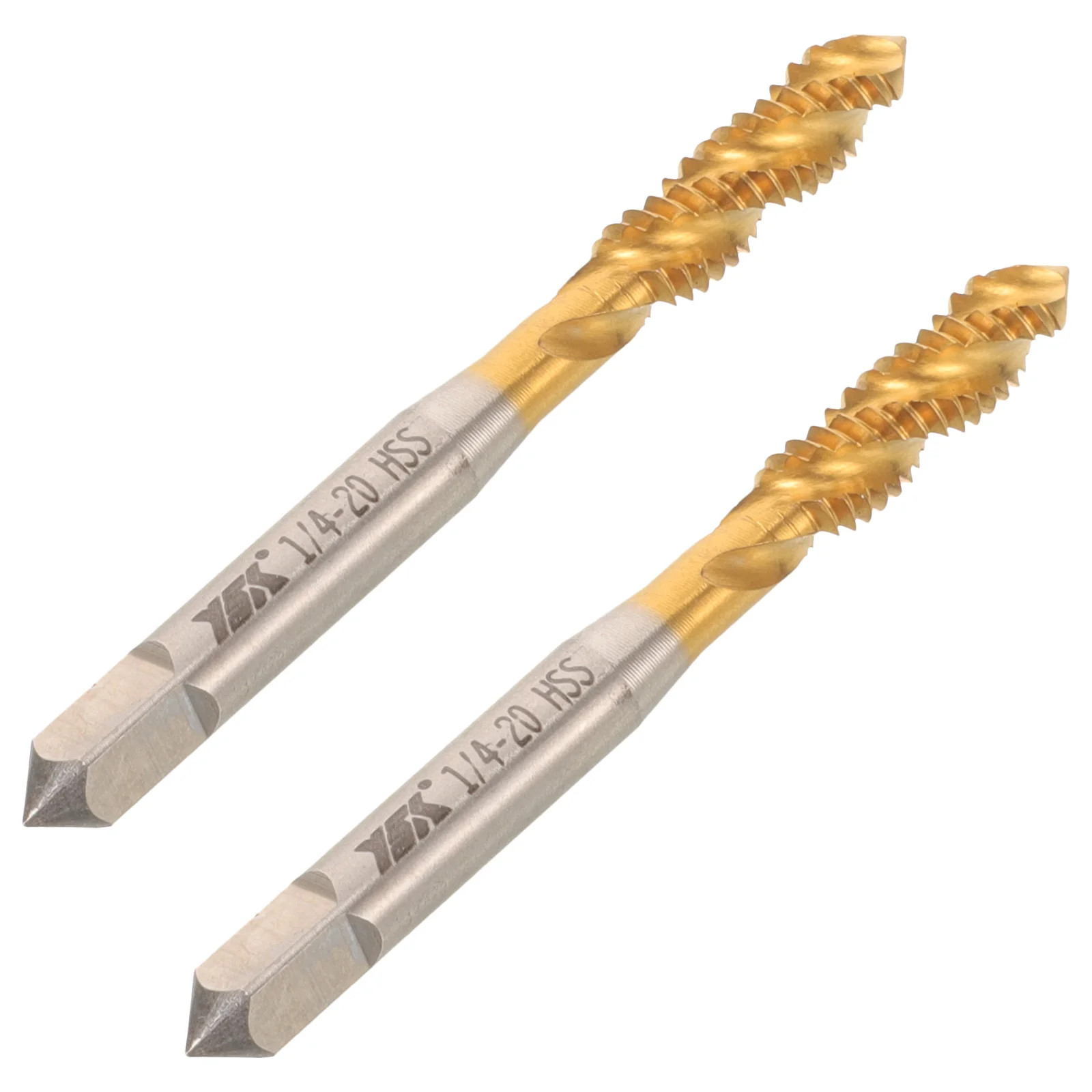 

2 Pcs High Speed Steel Tap Spiral Point 1/4-20 Thread Repair Kits Screw Machine