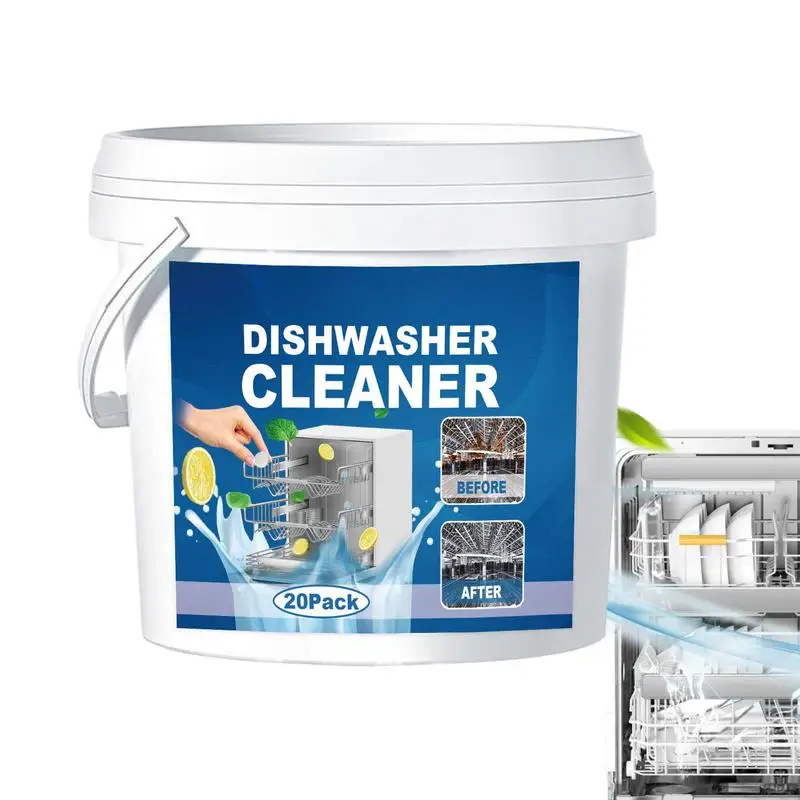 

20PCS Dishwasher Cleaner Strong Oil Stain Removal Descaling Detergent Tablets Kitchen Cleaning Tools Dishwasher Cleaning tablets