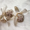 Dollbling 2022 Light Yellow Cream Color Satin Lace-up Pearls Buckle Wholesale Latest Baby Kids Soft Shoes Infant Toddler 1