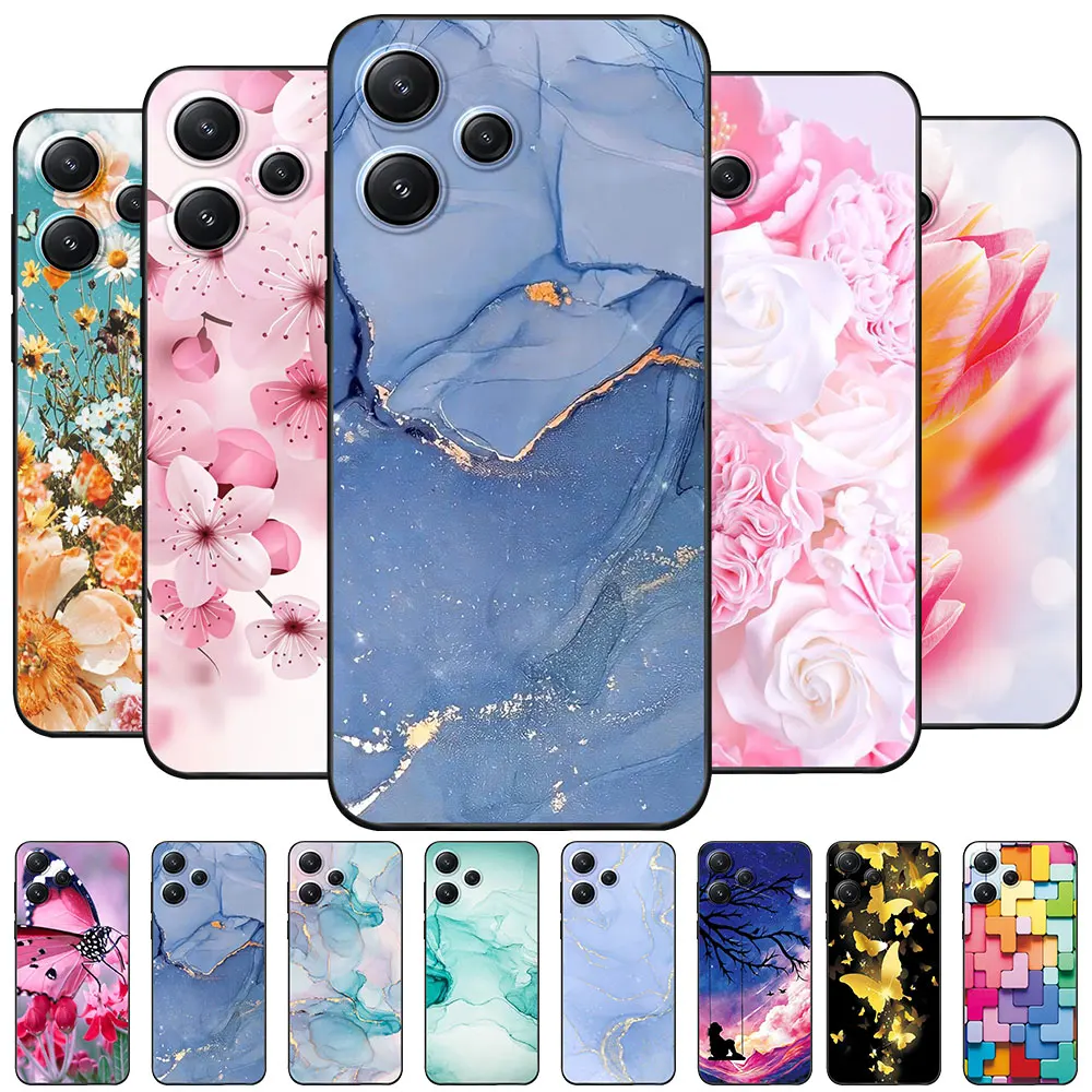 Custodia Per Poco M6 Pro Coque Tpu Soft Silicone Fashion Phone Funda Per Xiaomi Poco M6 Pro Cute Bumper Back Cover Cool Capa Marble