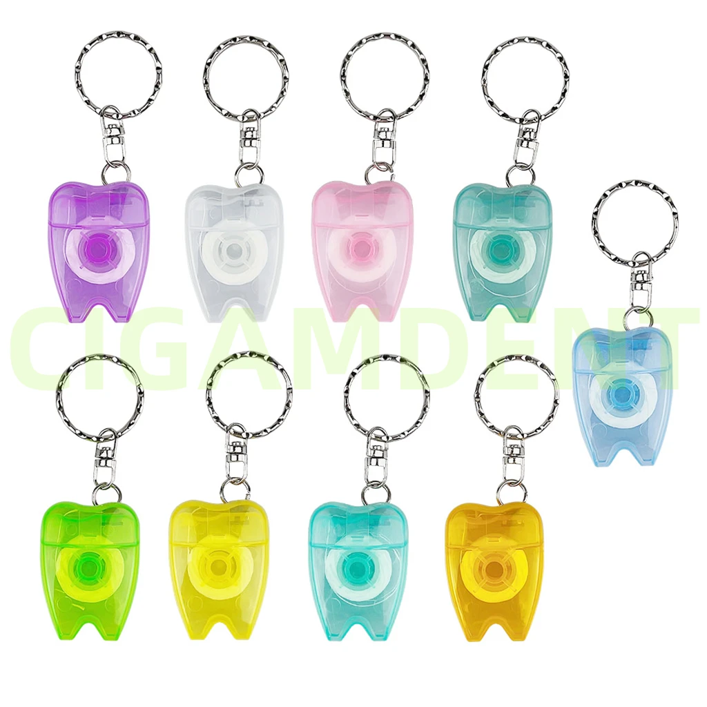 

Dental Waxed Floss Flosser Teeh Cleaner Mint Interdental Brush With Key Chain Tooth Cleaning Tool Oral Care