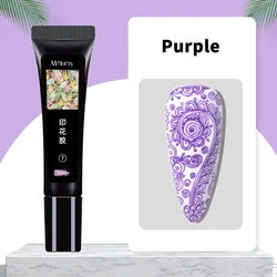Vibrant Nail Art Gel Paint for Stamping and Phototherapy (Purple)