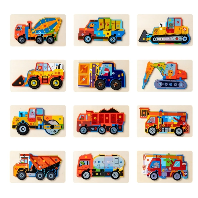 

Puzzle Wooden Puzzles For Kid Chunky Puzzle Construction Vehicle Puzzle