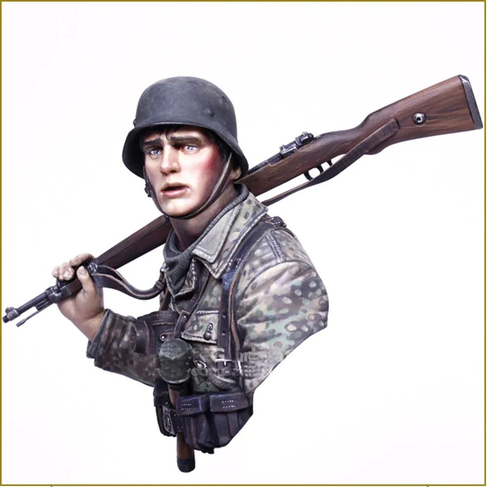 Figurine Militaire 1/10 Résine - Buste Soldat WW2 Non Peint, Prêt à Peindre